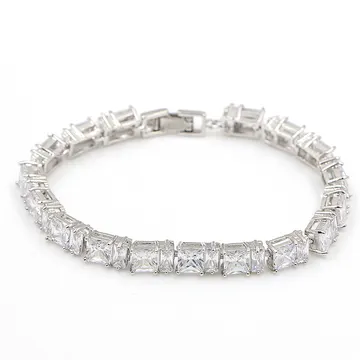 Emerald-cut Crystal Tennis Bracelet